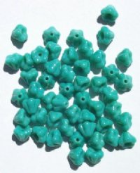 50 5mm Opaque Turquoise Baby Bell Flower Beads